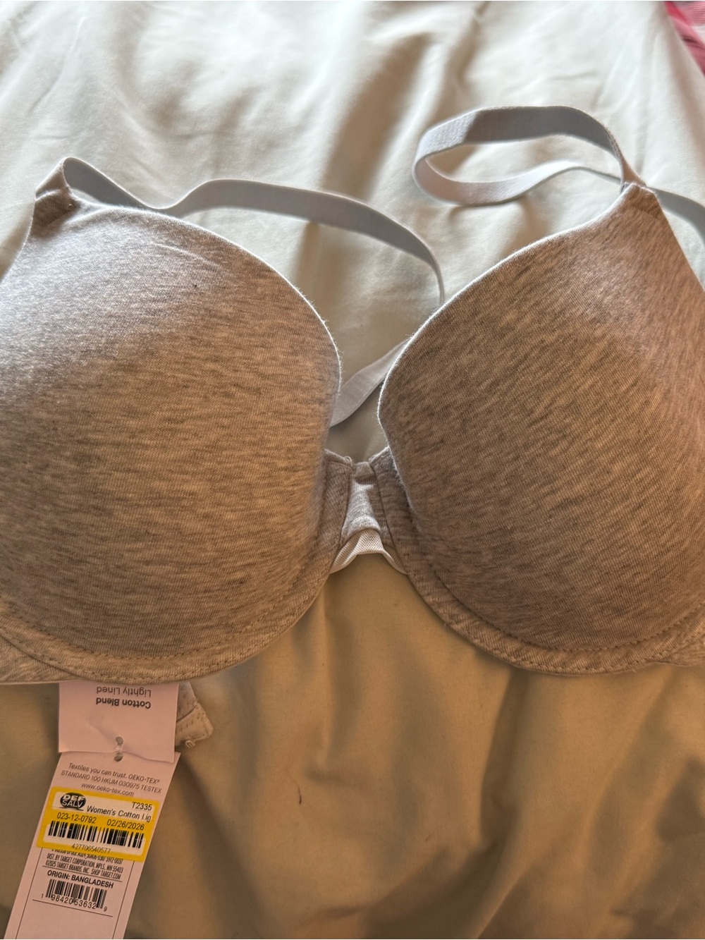 Auden Light Gray Molded Underwire T-Shirt Bra